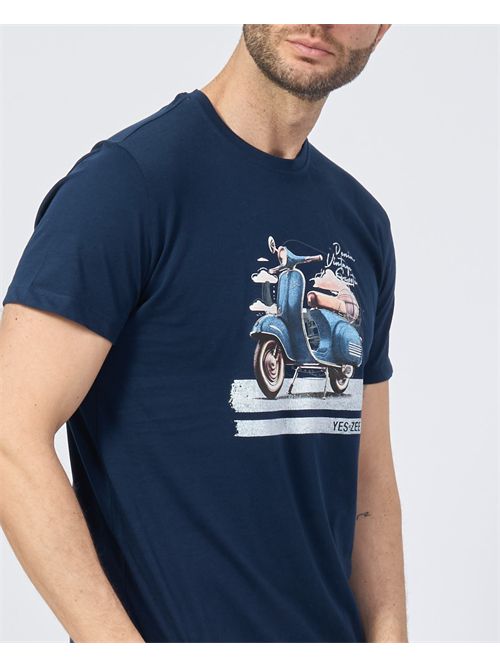 Yes Zee Blue Cotton T-Shirt YES ZEE | T728-SG020713